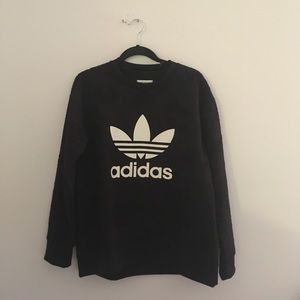 Adidas Black Flower Textured Sweater